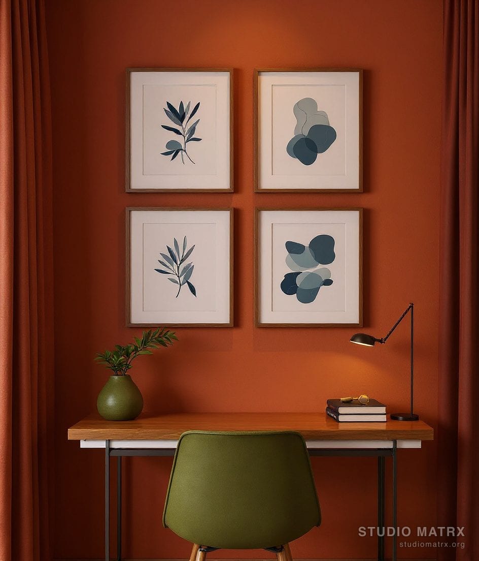 Study Framed Prints Gallery — Terracotta & Olive