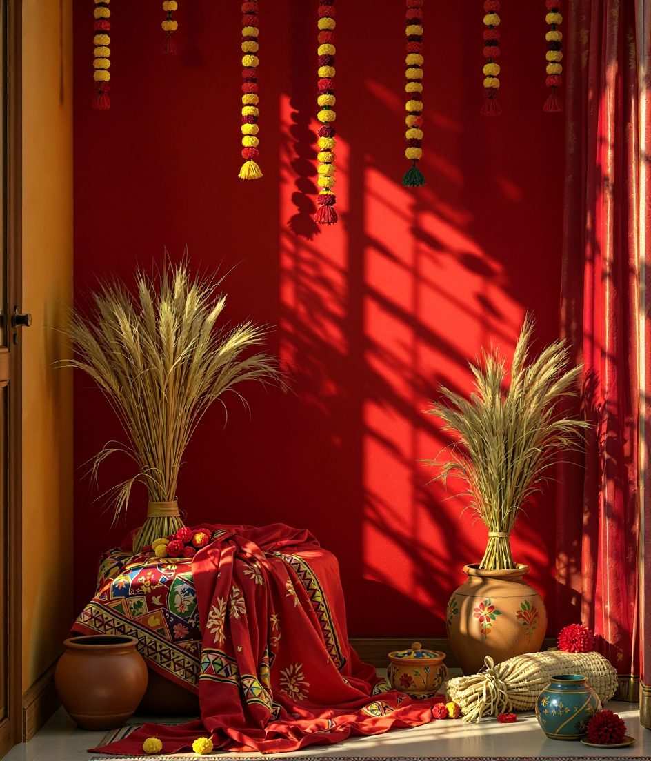 Baisakhi Festive Corner — Gold & Crimson