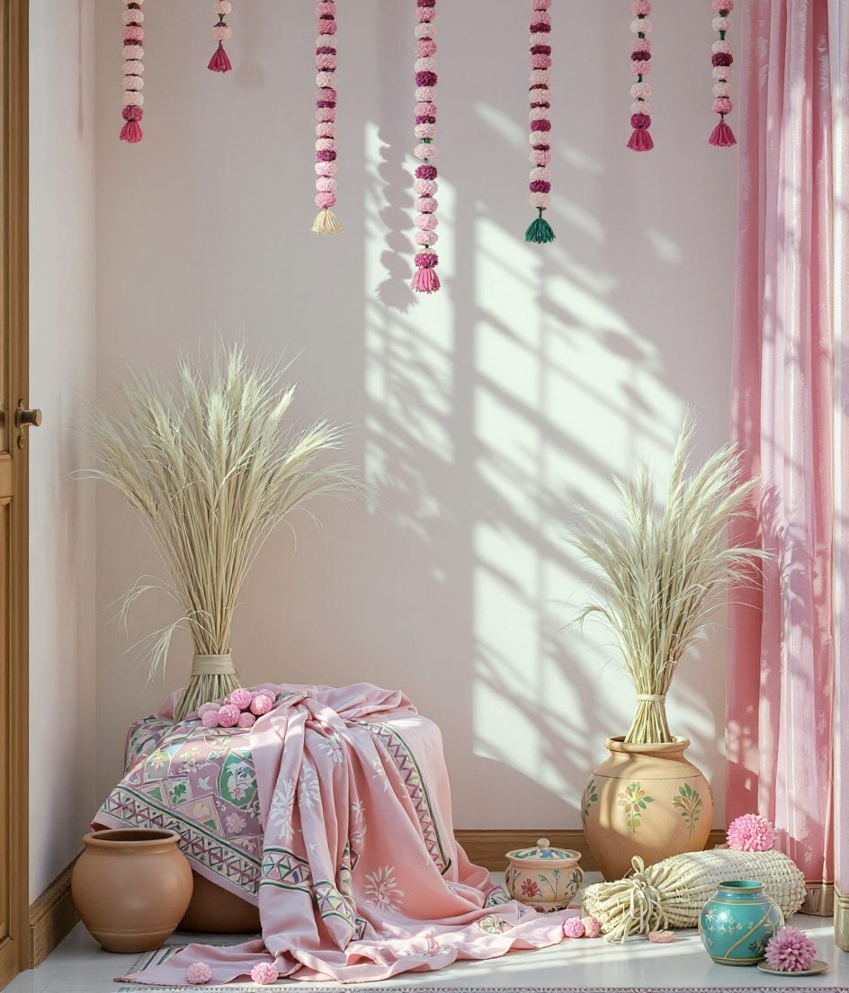 Baisakhi Festive Corner — Ivory & Rose-Gold