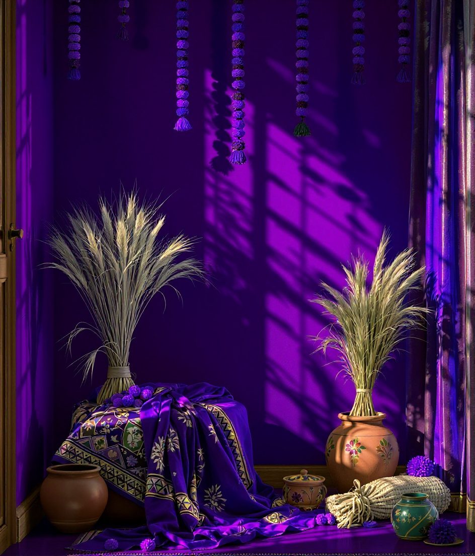 Baisakhi Festive Corner — Purple & Gold