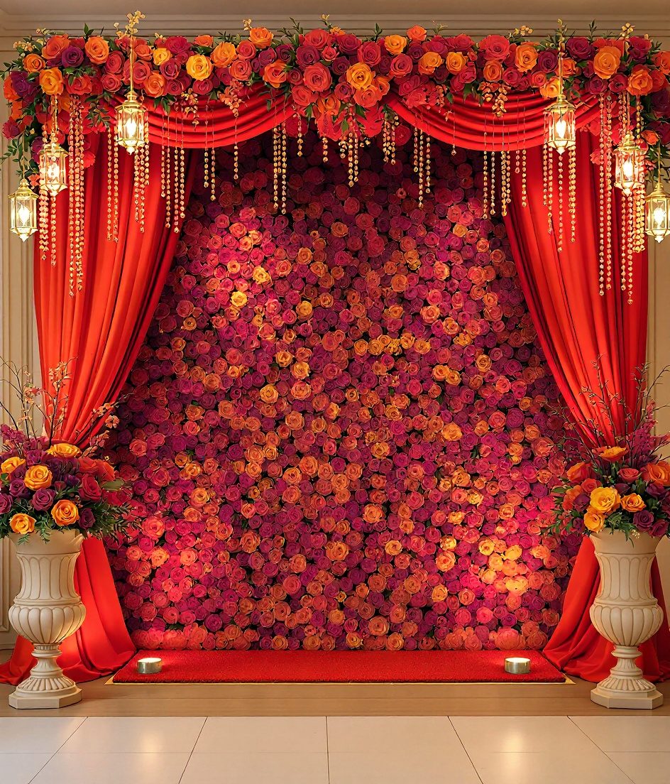 Festive Celebration Backdrop — Marigold & Magenta