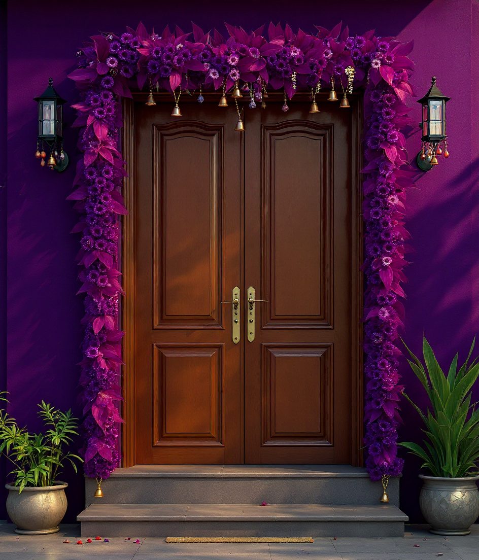 Festive Front-Door Toran — Purple & Gold
