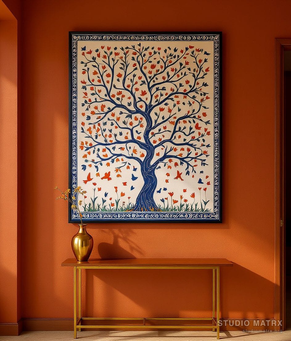 Kalamkari Tree Of Life — Terracotta Wall