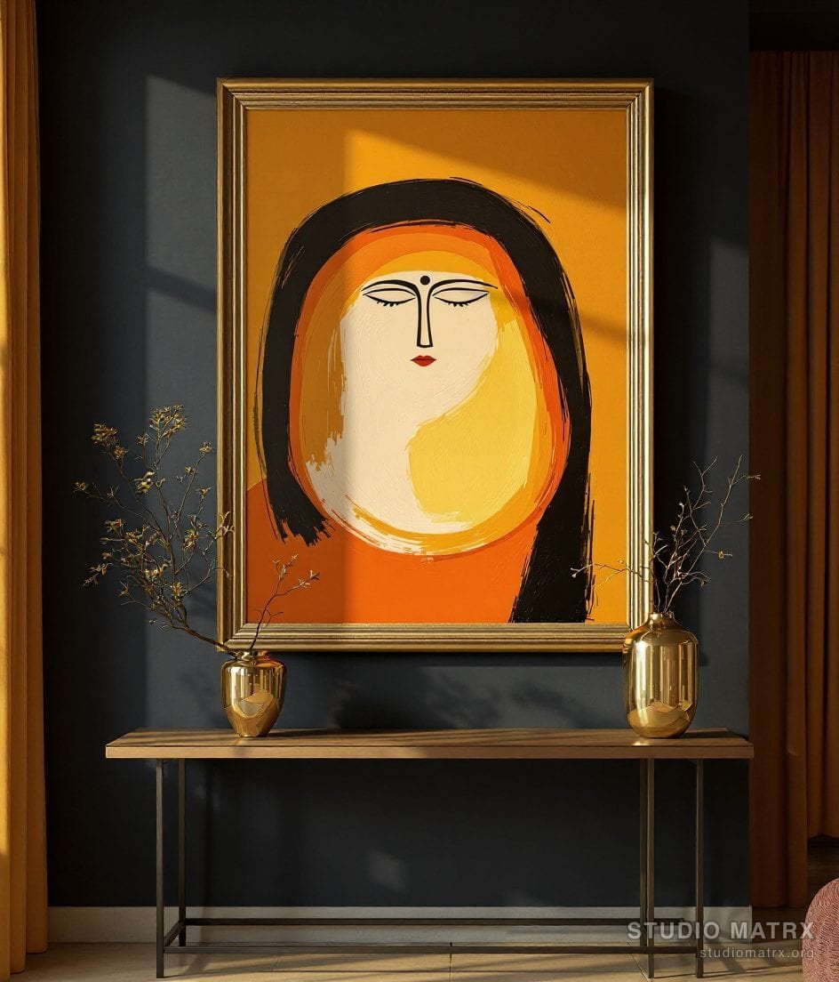 Kalighat Bold Figure — Charcoal Wall