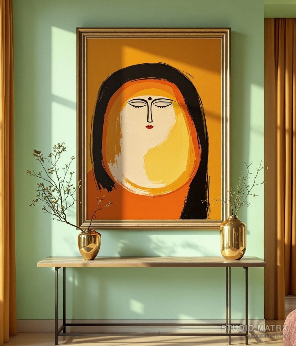 Kalighat Bold Figure — Sage Wall