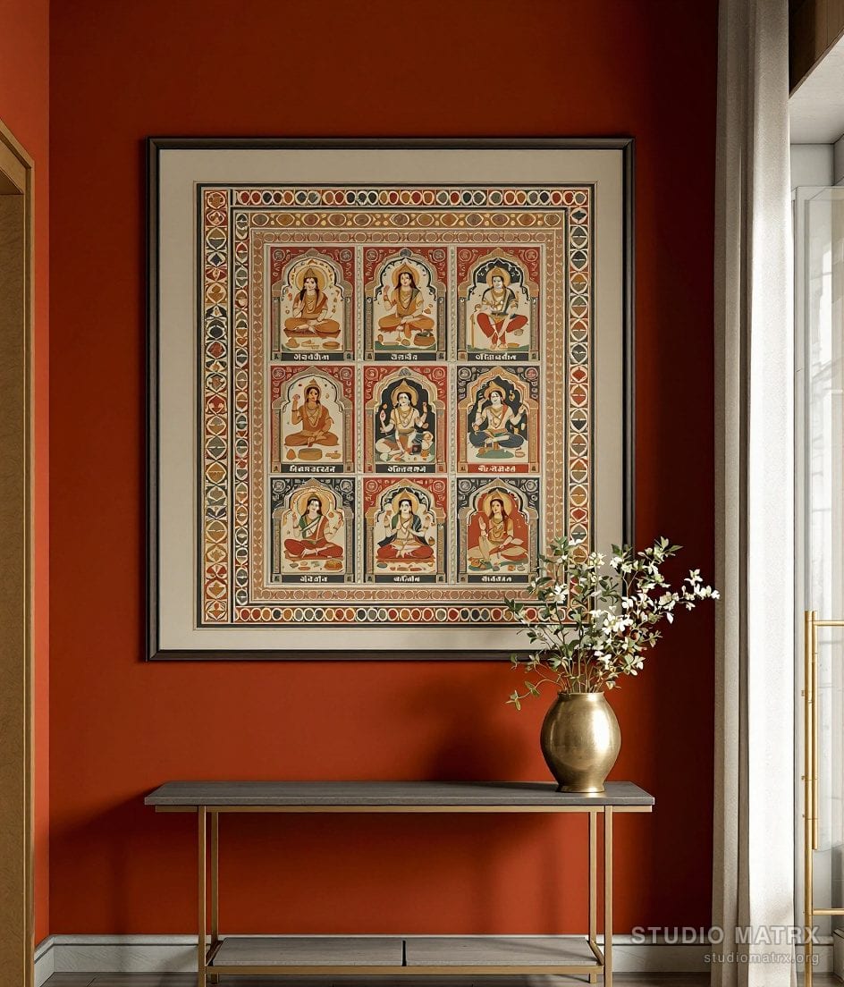 Pattachitra Dashavatar Panel — Terracotta Wall