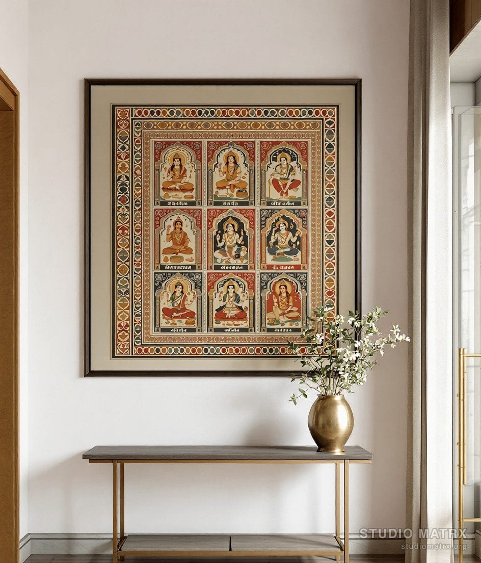 Pattachitra Dashavatar Panel — Warm White Wall