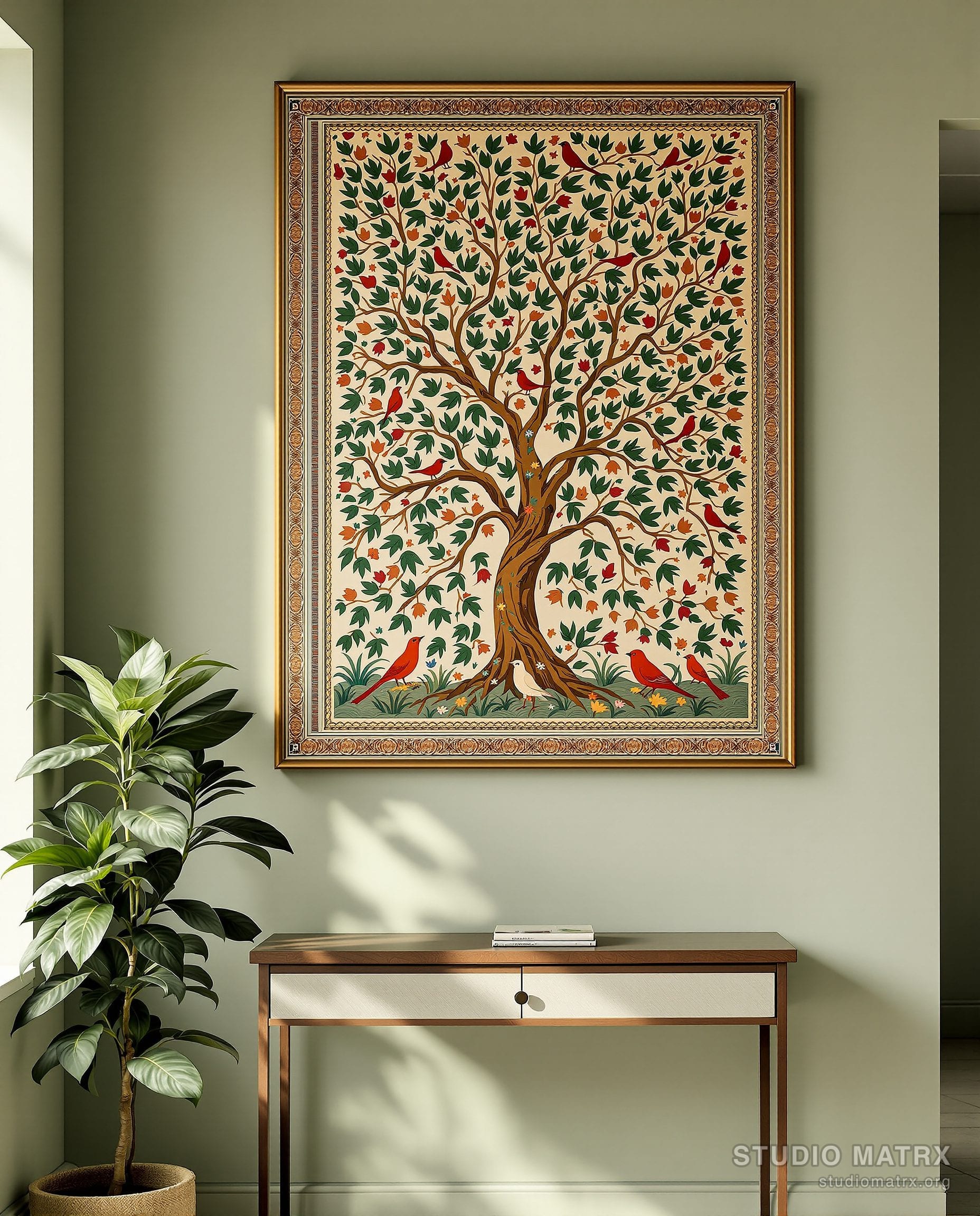 Pattachitra Tree Of Life — Sage Wall