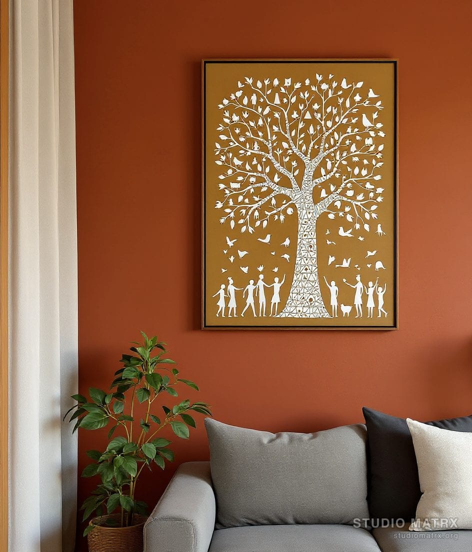 Warli Tree Of Life — Terracotta Wall