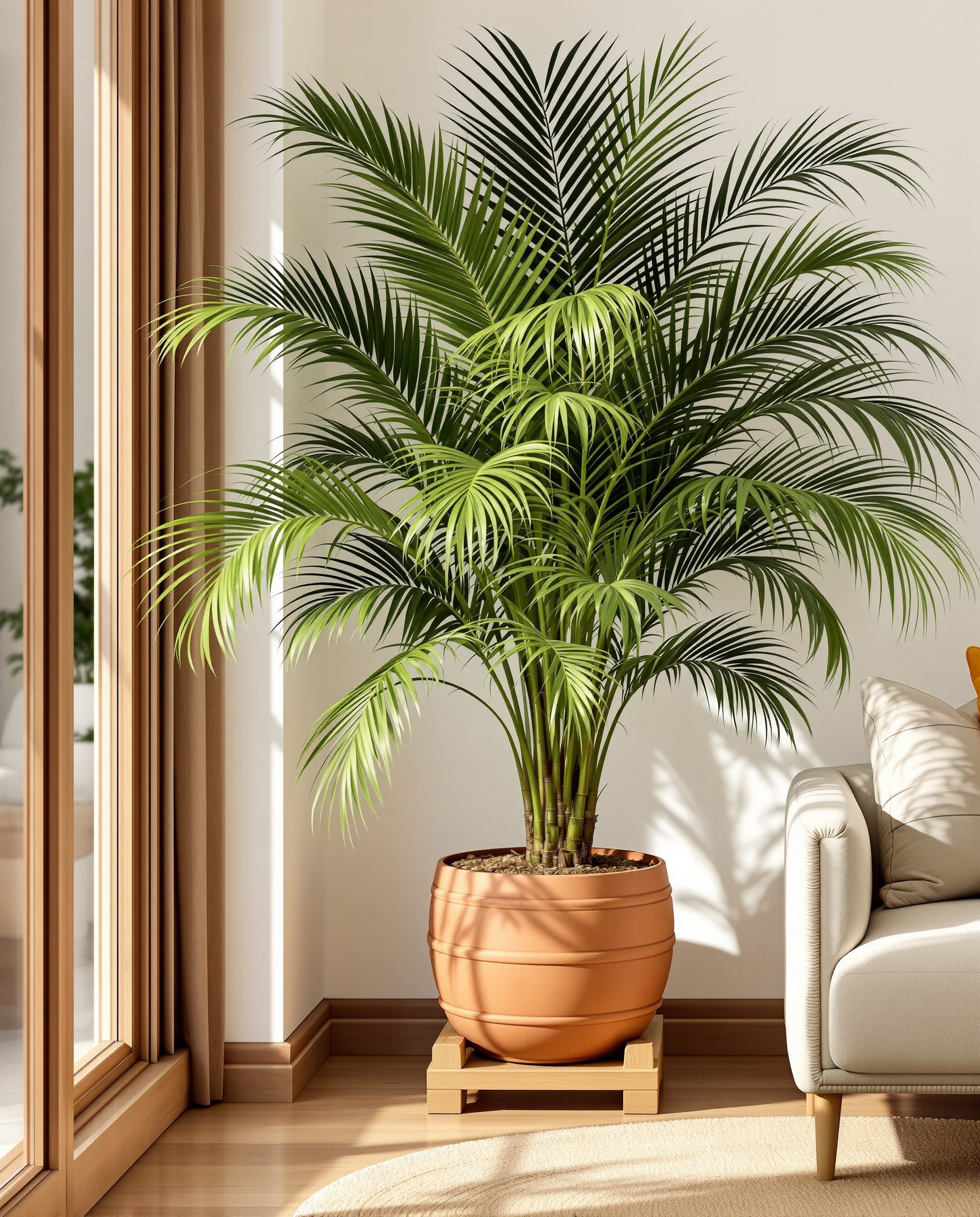 Areca Palm Corner — Terracotta & Warm White