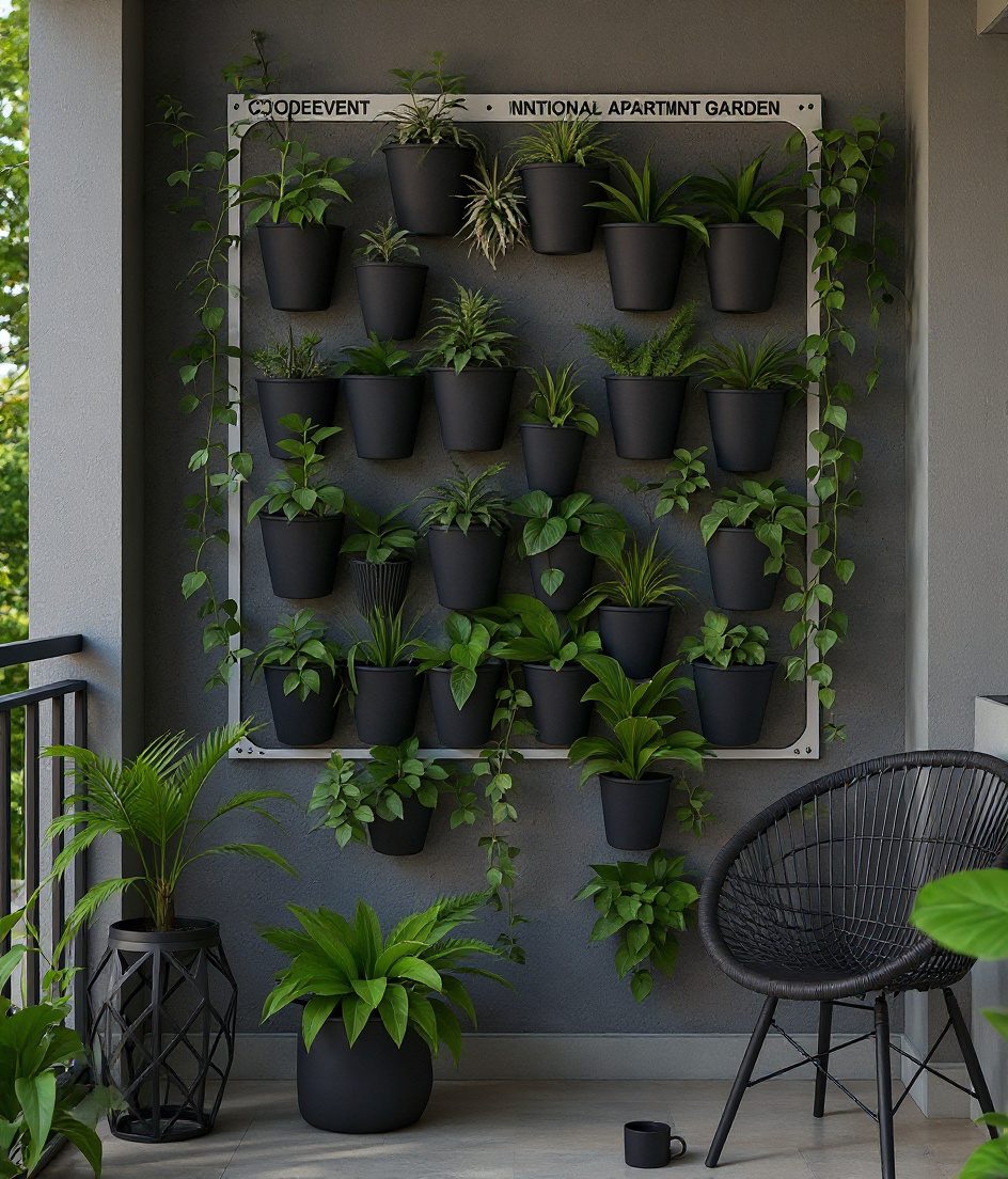Balcony Vertical Garden — Charcoal & Stone