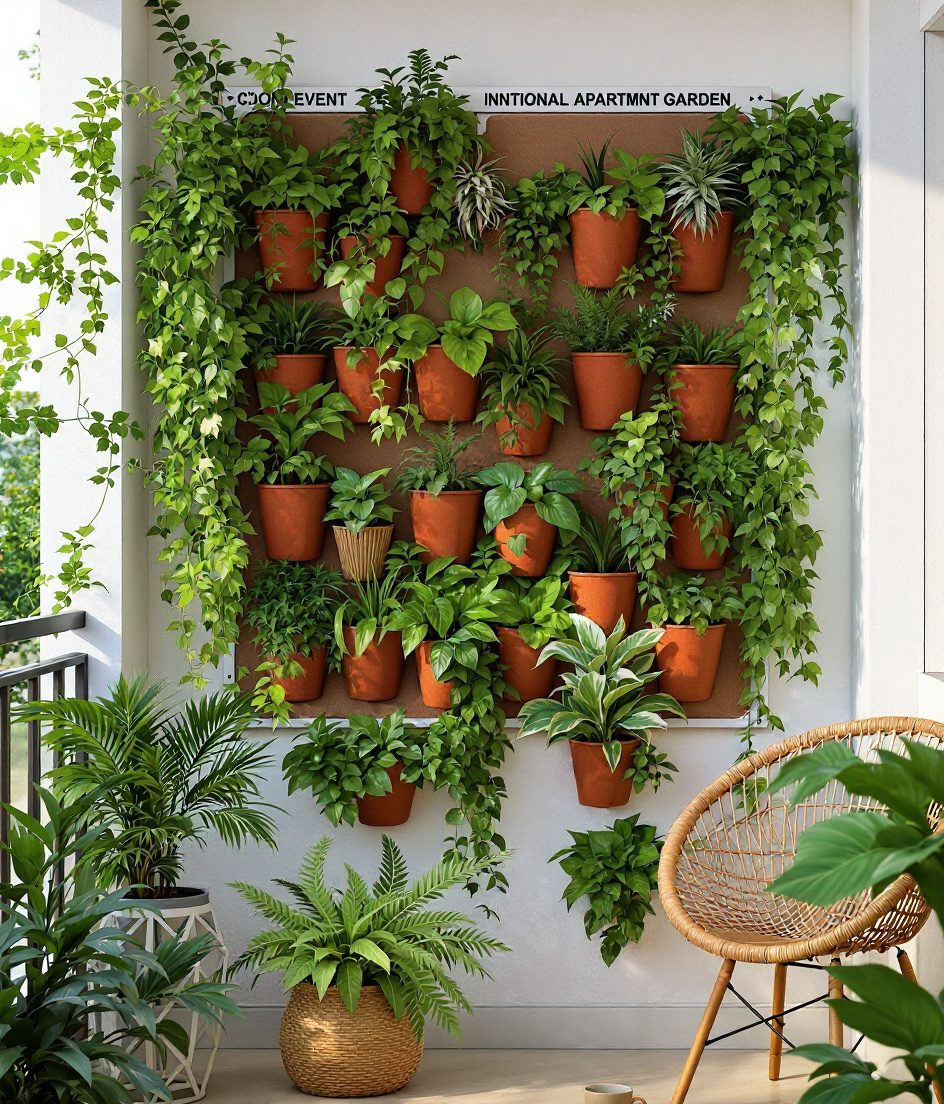 Balcony Vertical Garden — Terracotta & Warm White