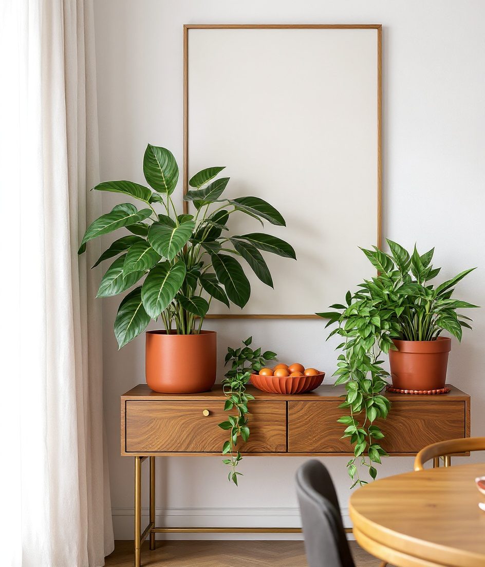 Dining Area Plant Corner — Terracotta & Warm White