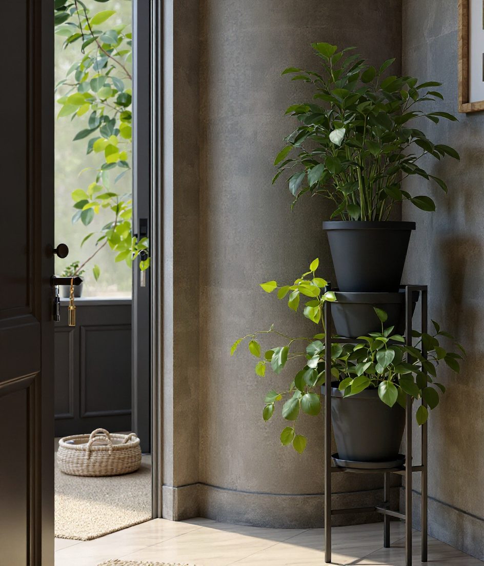 Entryway Plant Stand — Charcoal & Stone