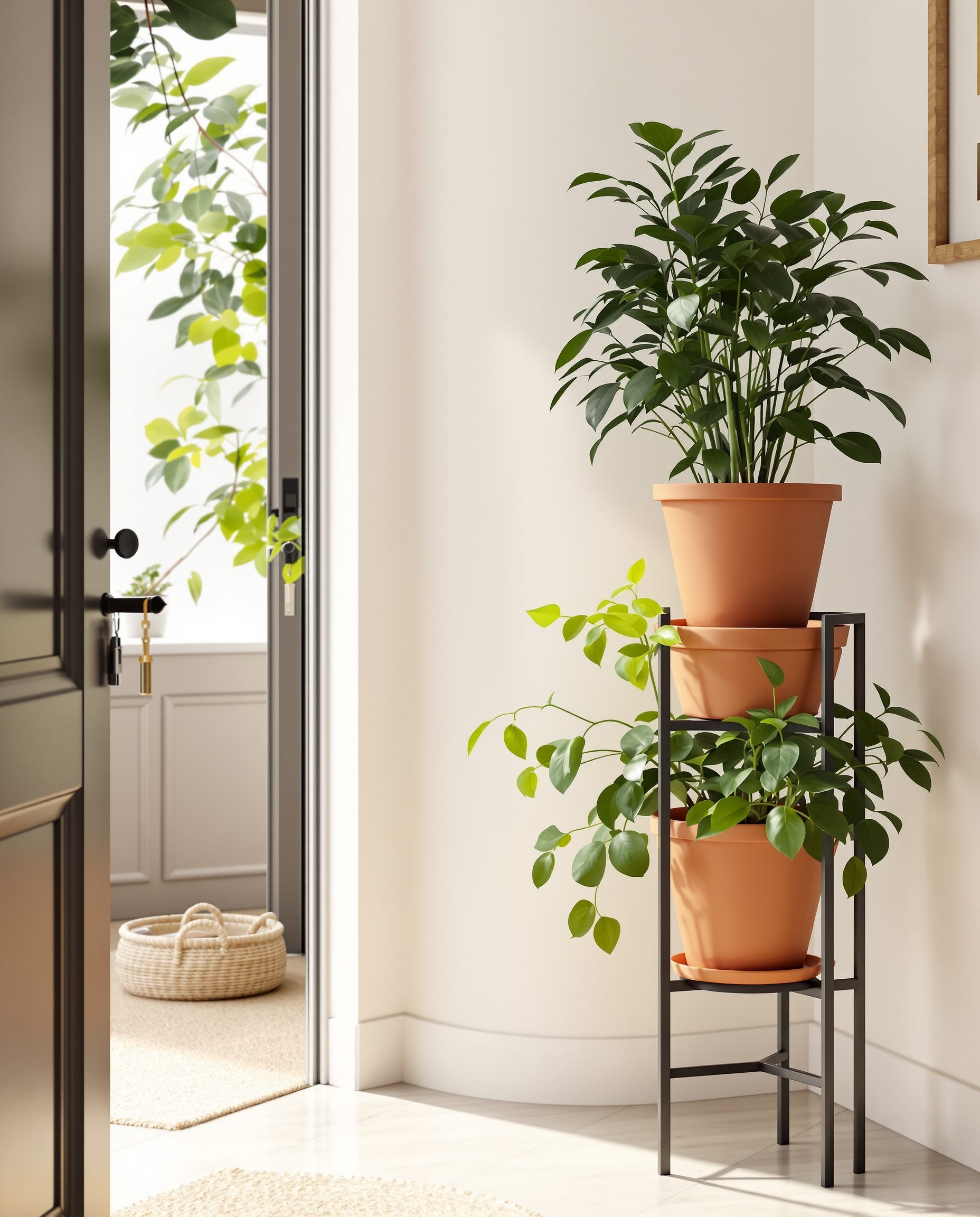 Entryway Plant Stand — Terracotta & Warm White