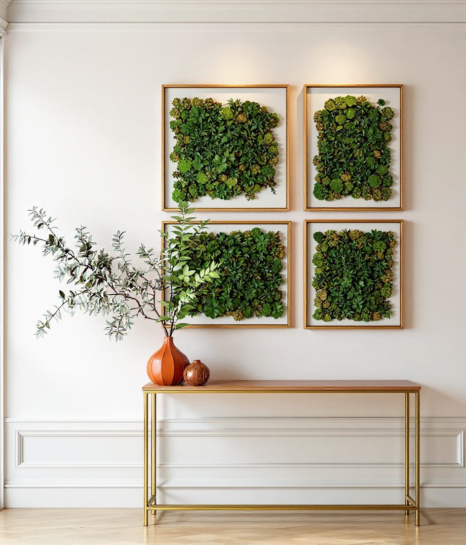 Framed Moss Art Wall — Terracotta & Warm White
