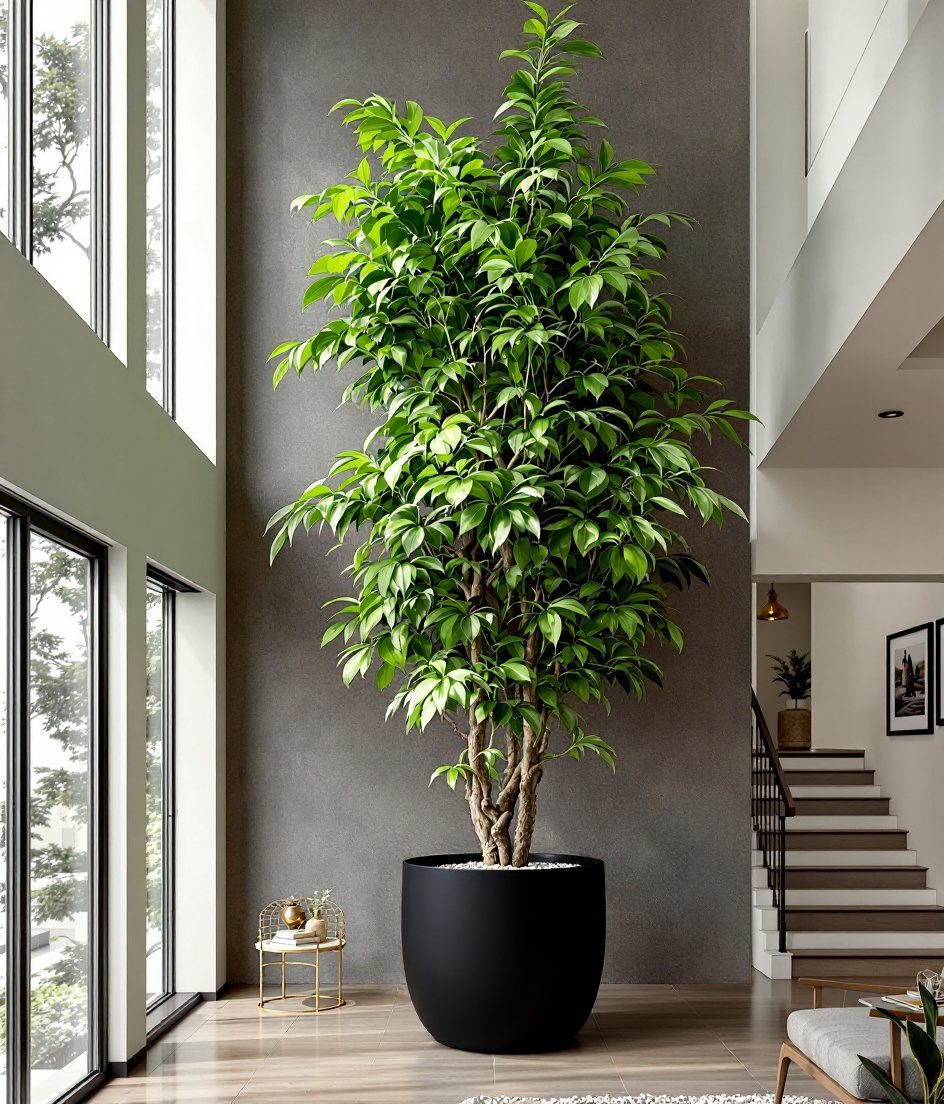 Indoor Tree Double Height — Charcoal & Stone
