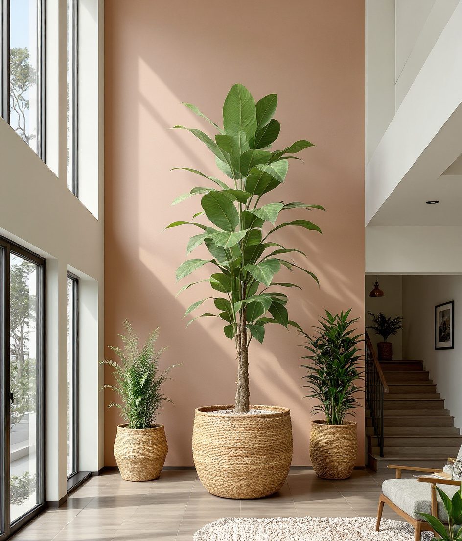 Indoor Tree Double Height — Rattan & Oatmeal