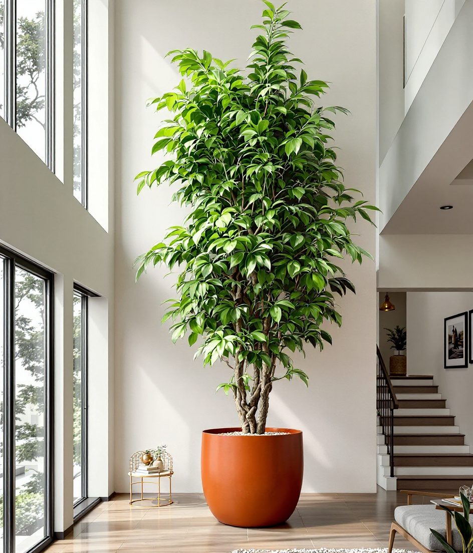 Indoor Tree Double Height — Terracotta & Warm White