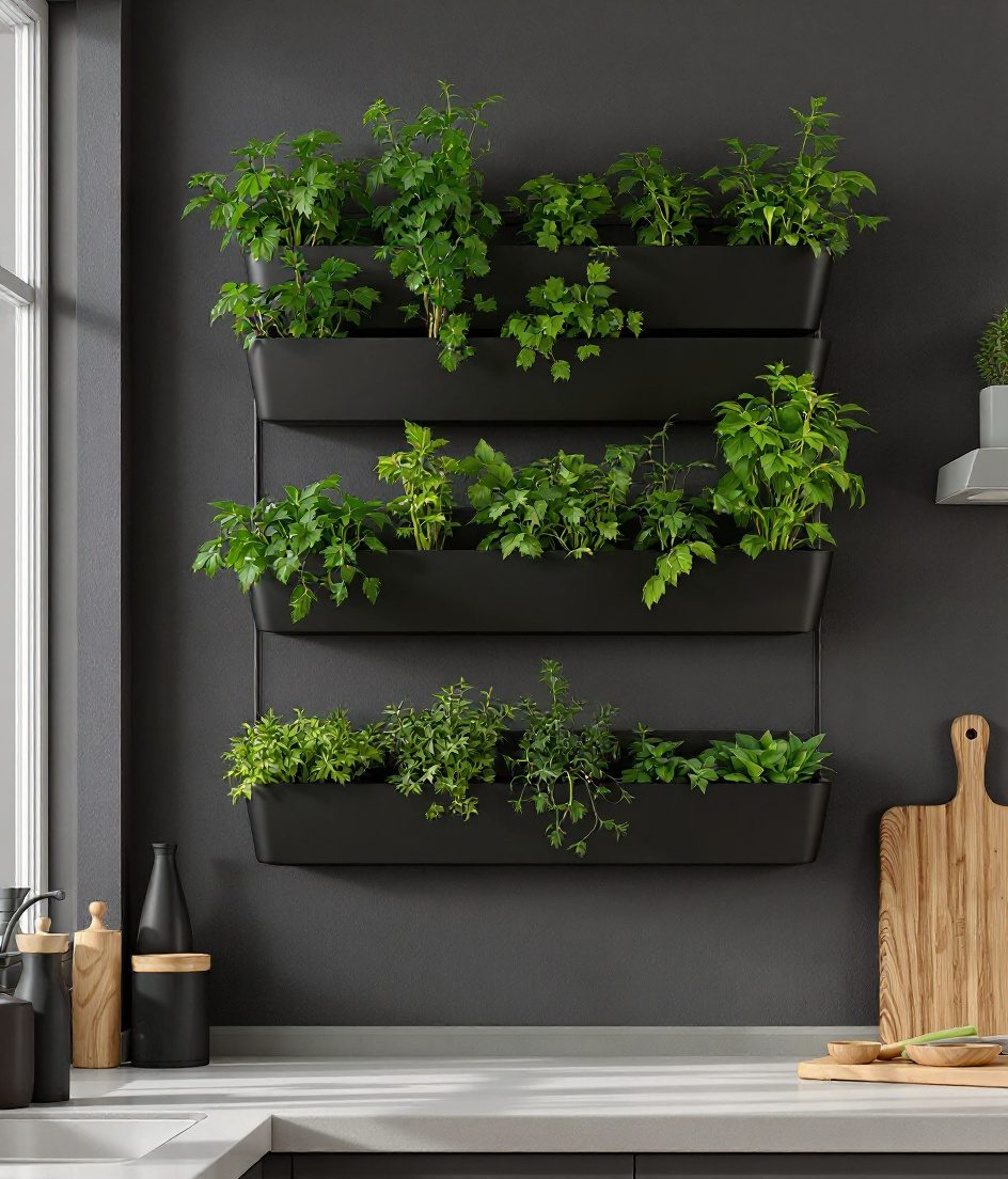 Kitchen Herb Wall — Charcoal & Stone