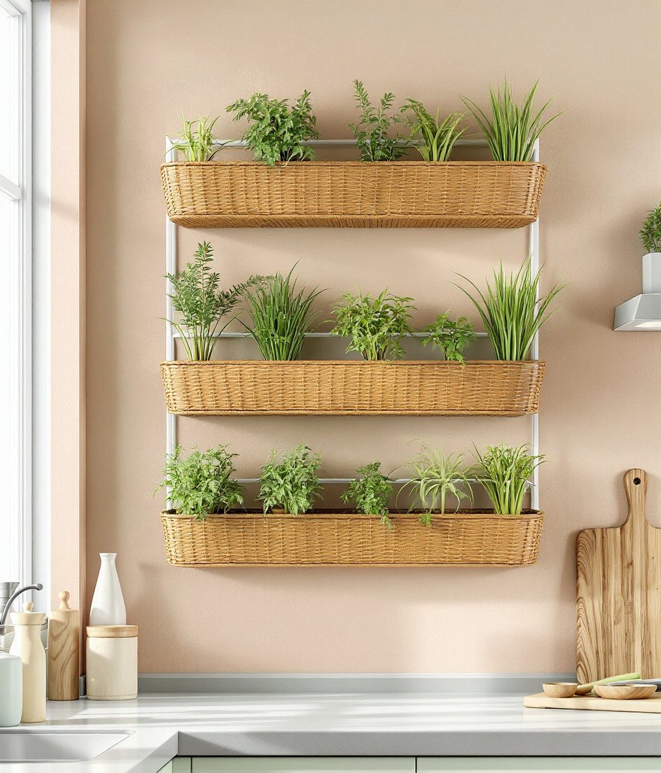 Kitchen Herb Wall — Rattan & Oatmeal
