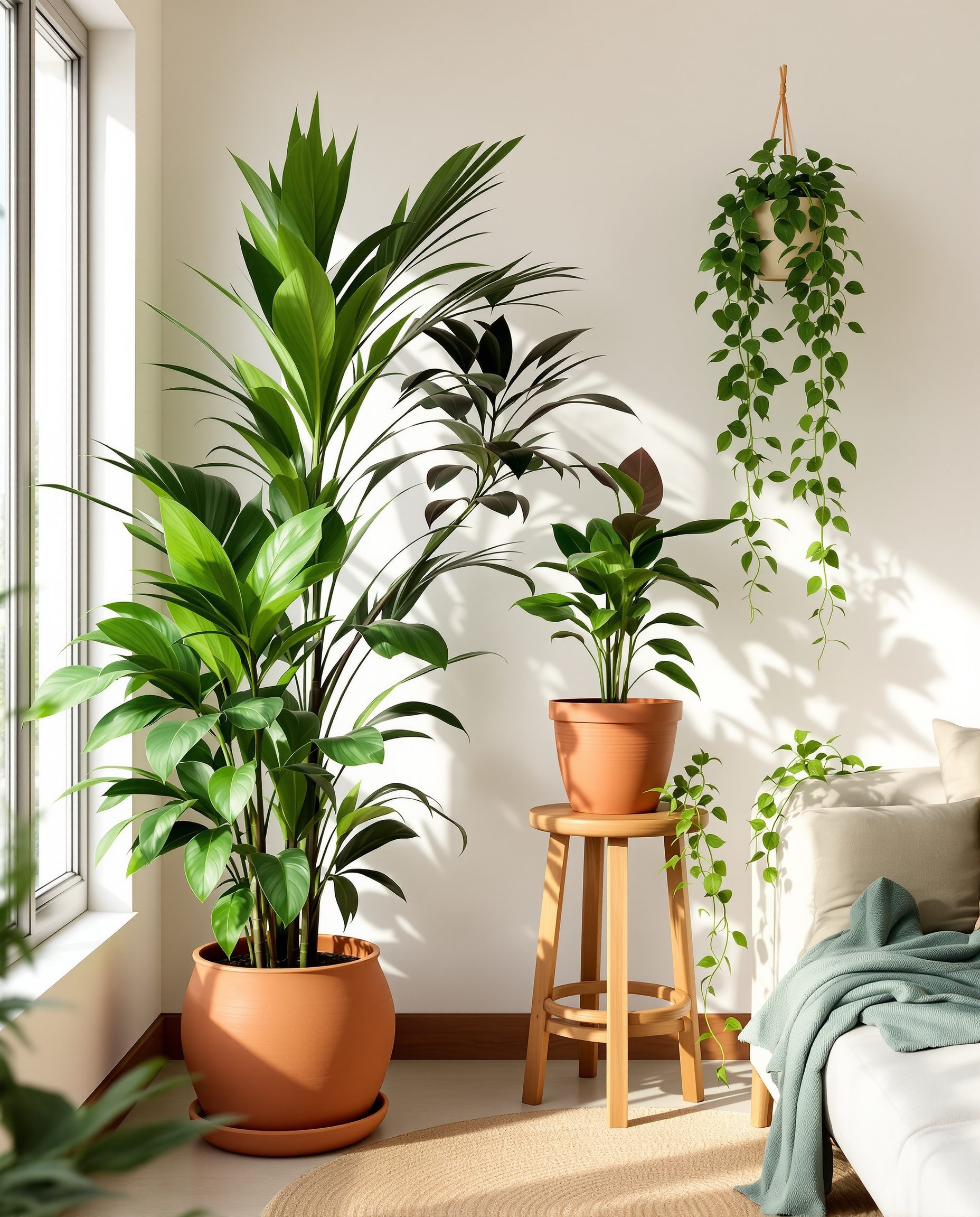 Lush Living Room Plant Corner