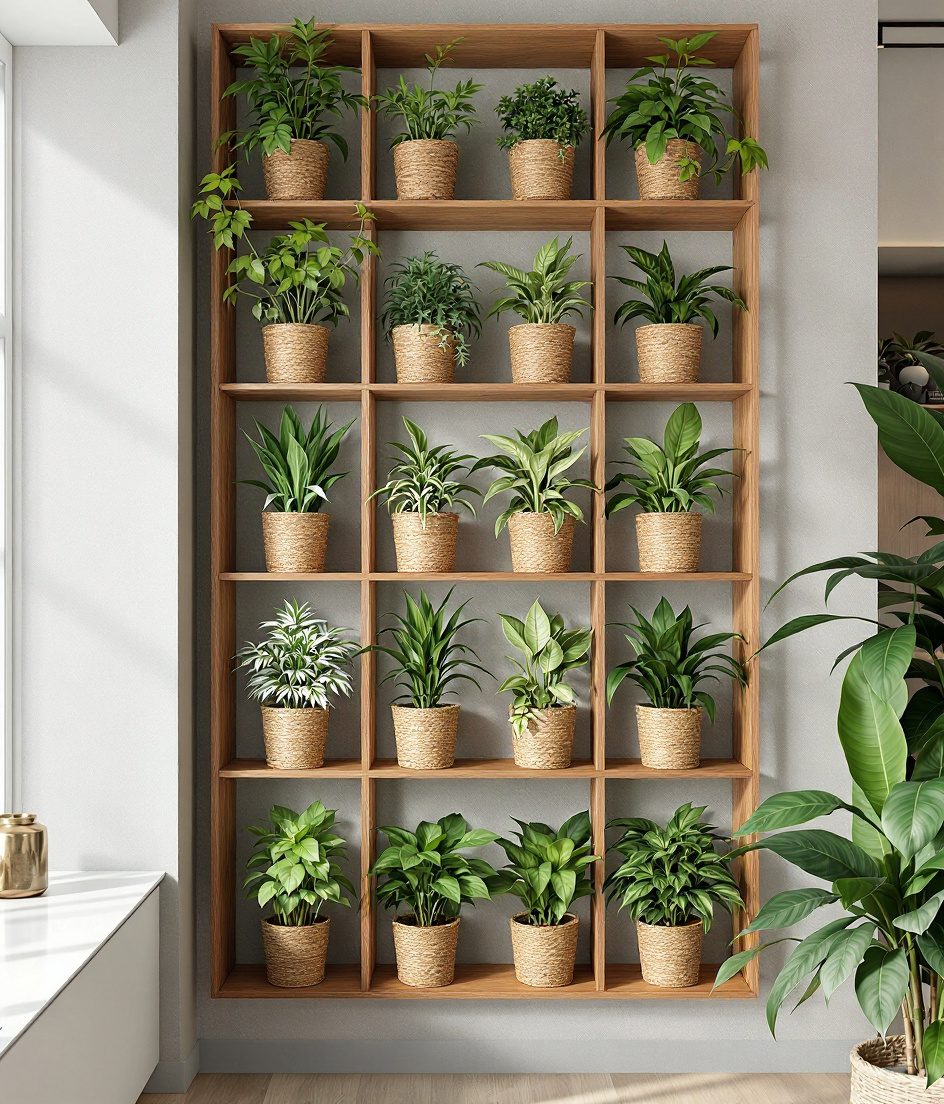 Modular Green Wall Panel — Rattan & Oatmeal
