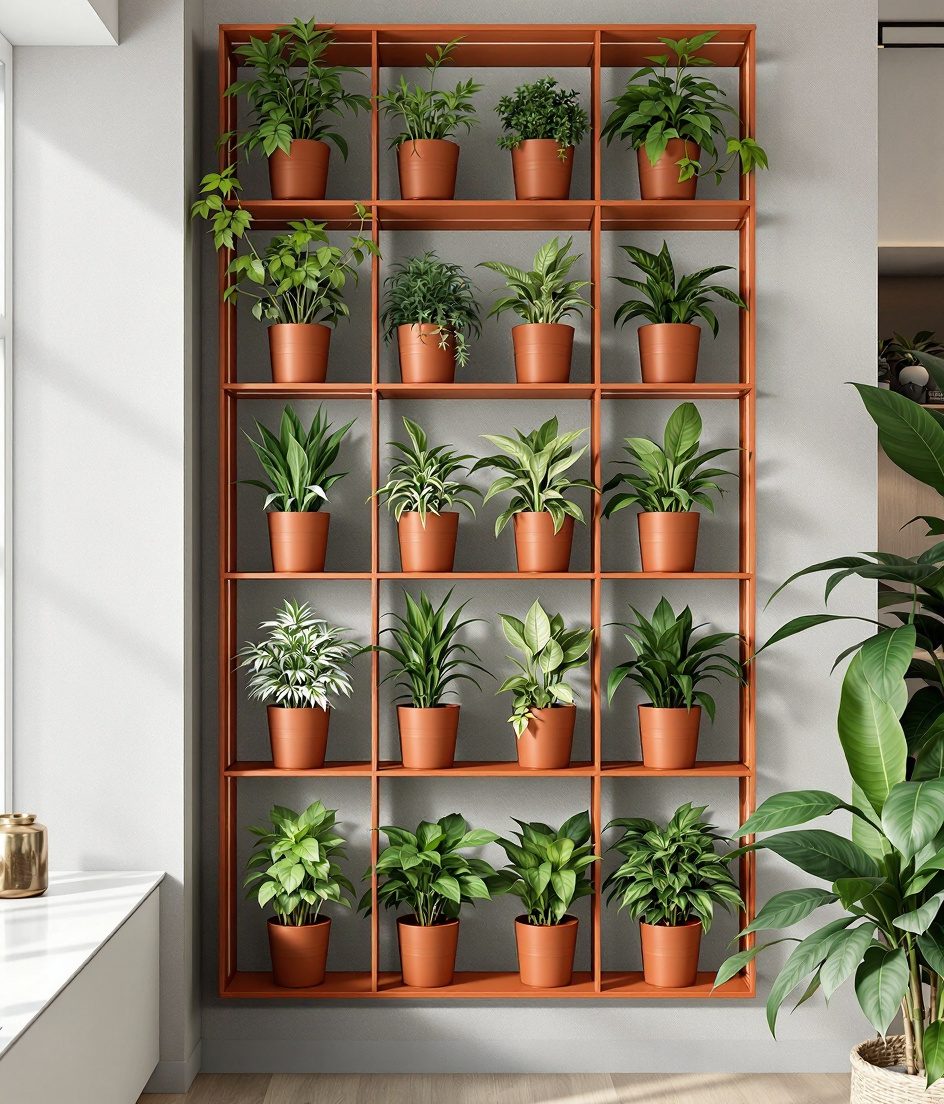 Modular Green Wall Panel — Terracotta & Warm White