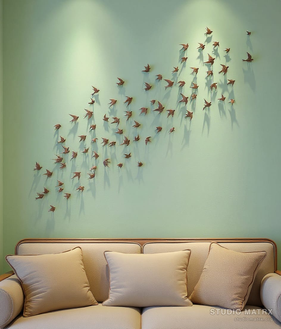 Flock of Metal Birds Wall Art — Sage Wall