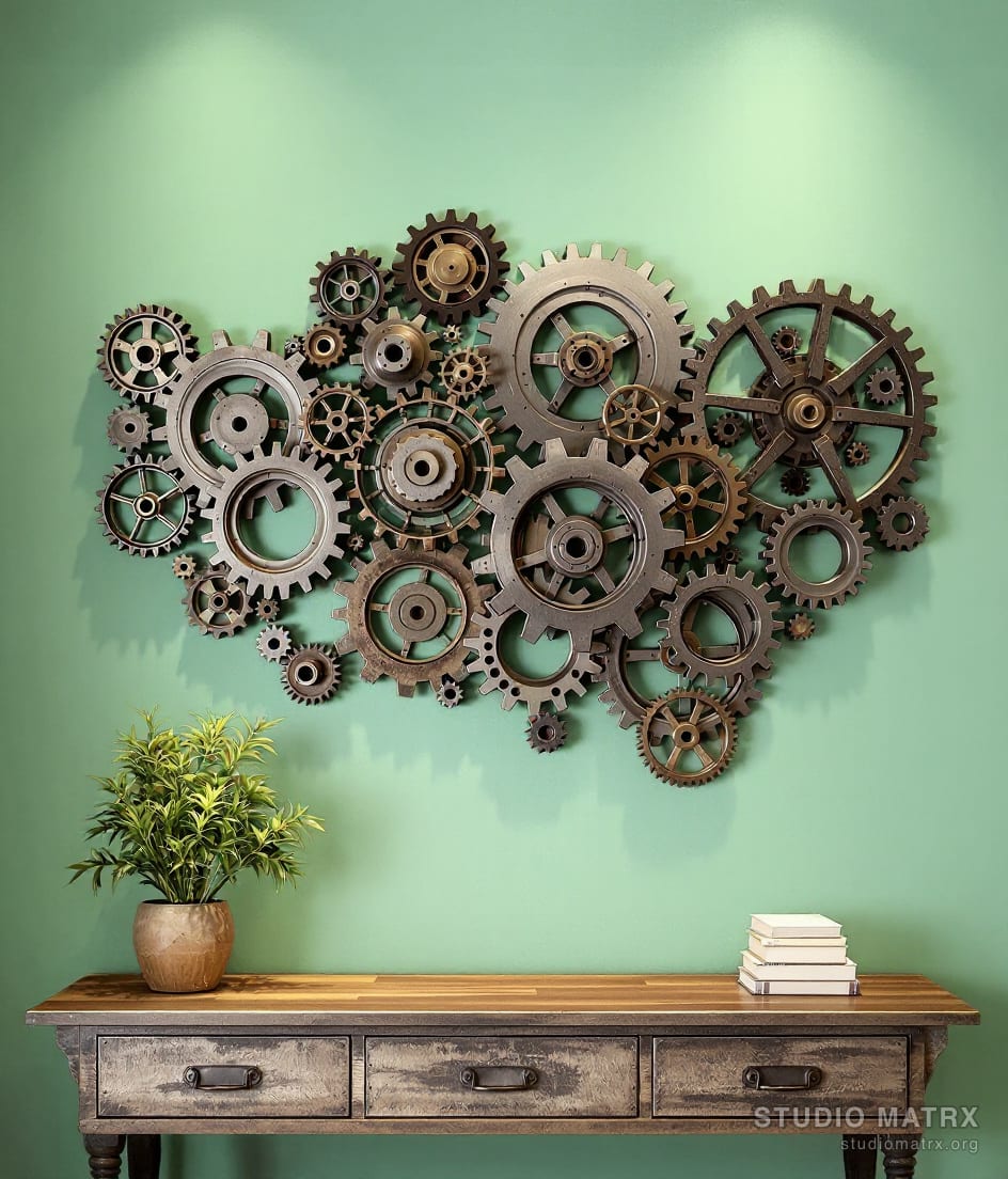 Industrial Gear Metal Wall Art — Sage Wall