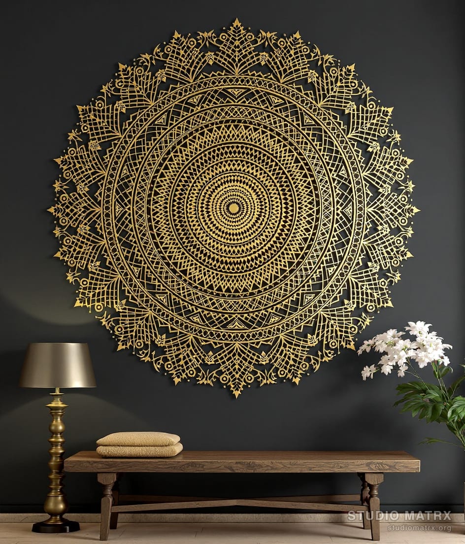 Metal Mandala Wall Art — Charcoal Wall