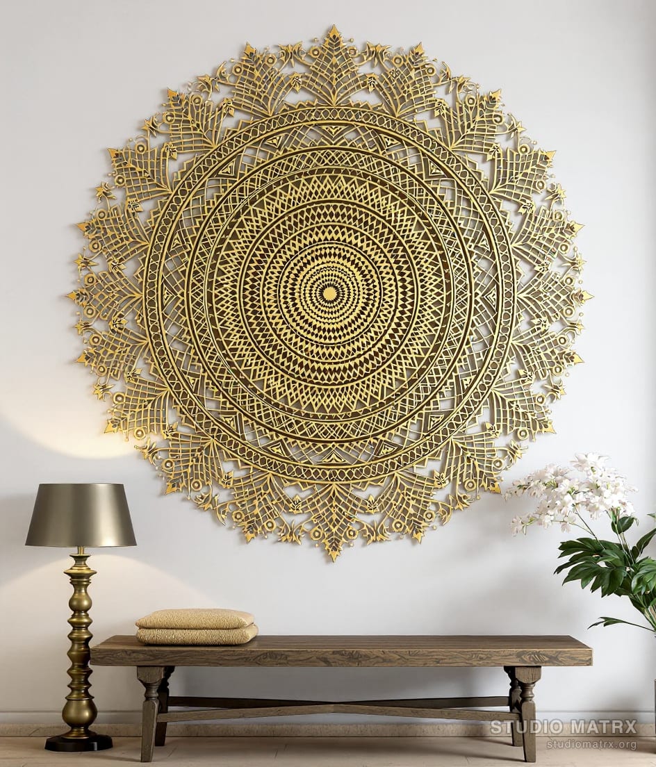 Metal Mandala Wall Art — Warm White Wall
