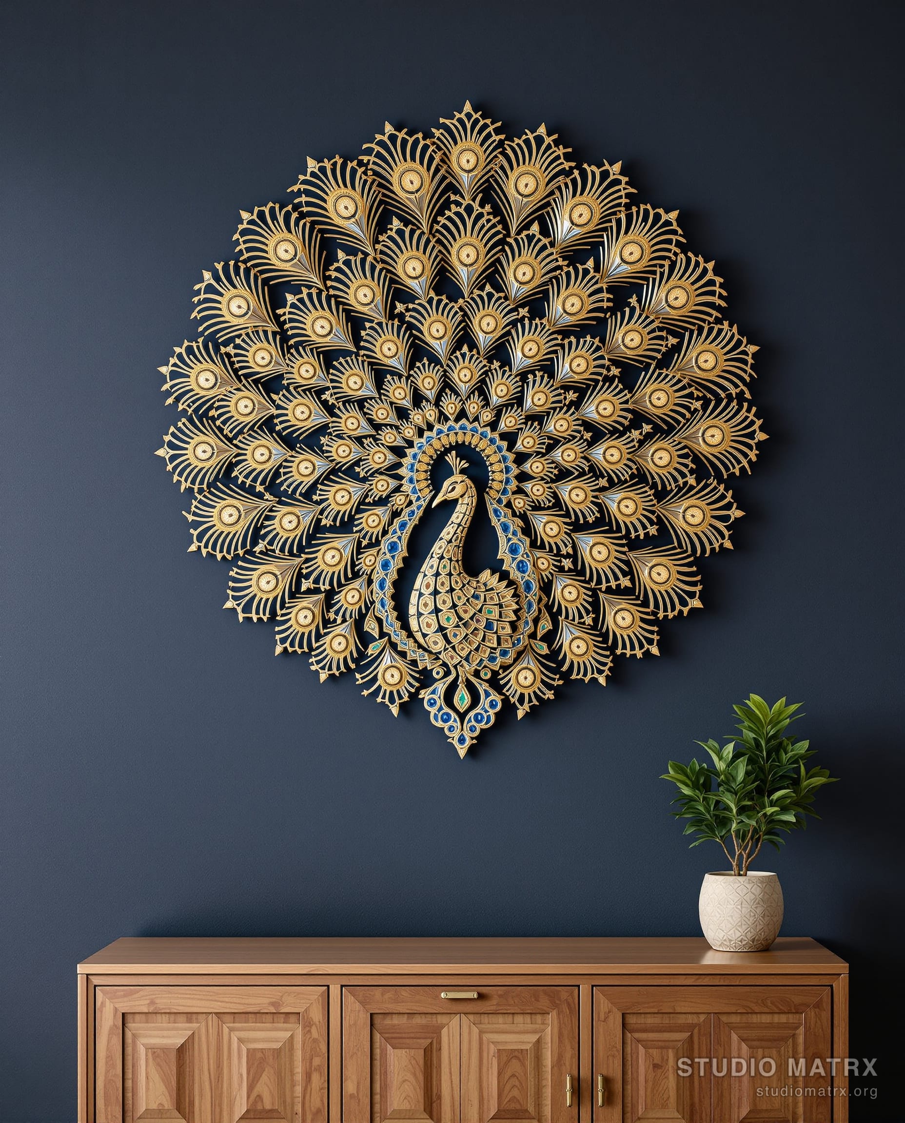 Metal Peacock Wall Art