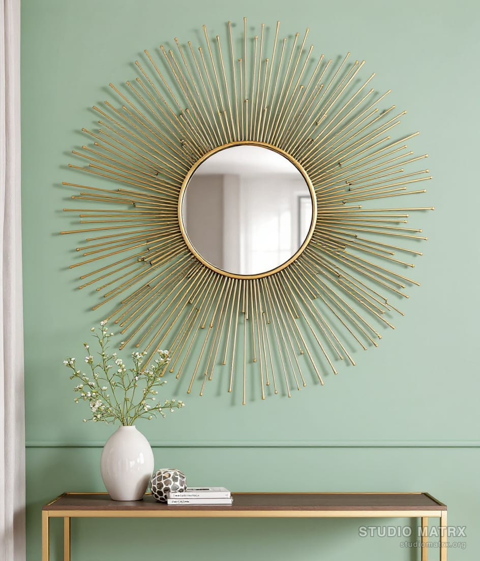Metal Sunburst Mirror Wall Art — Sage Wall