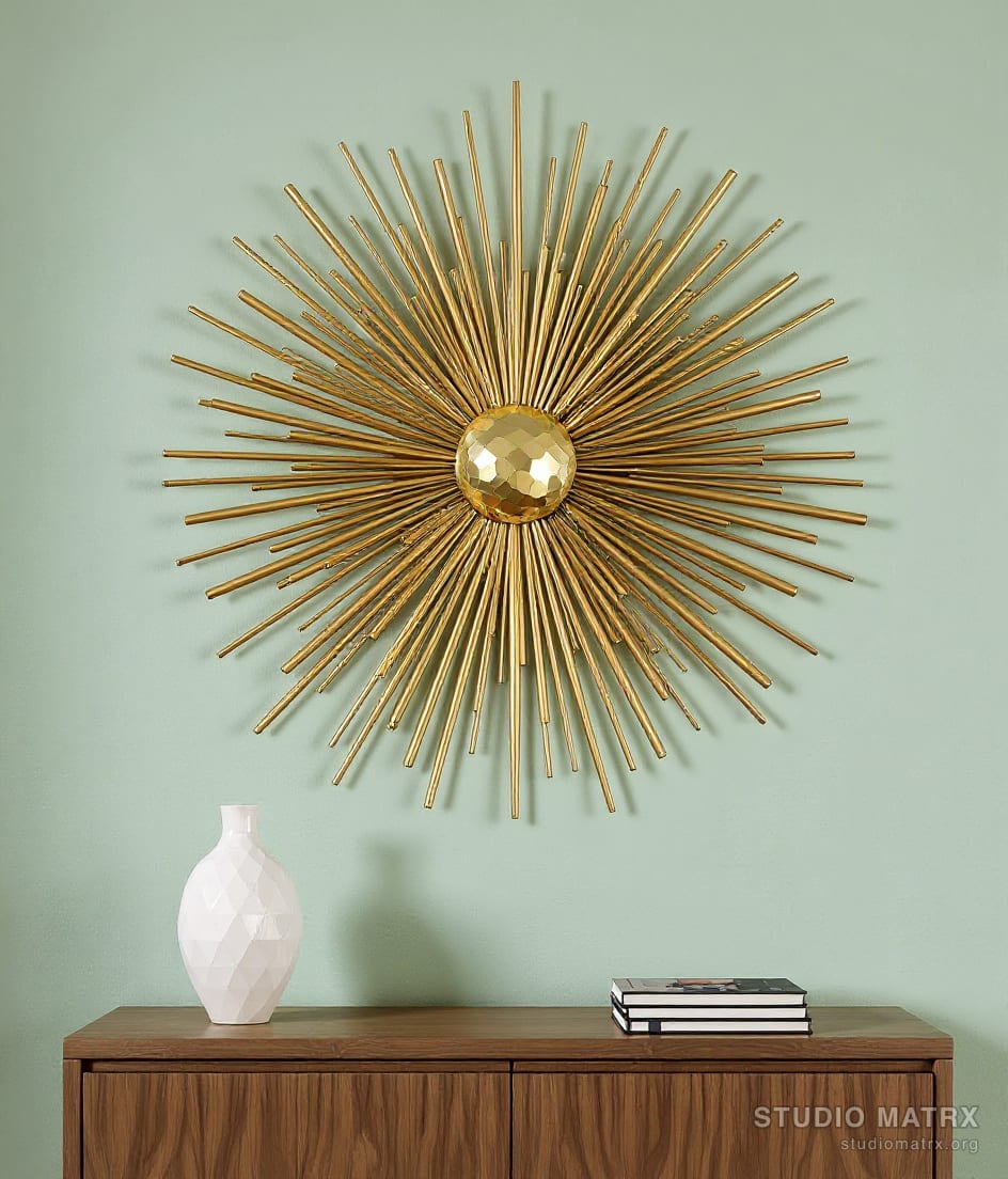 Metal Sunburst Wall Art — Sage Wall