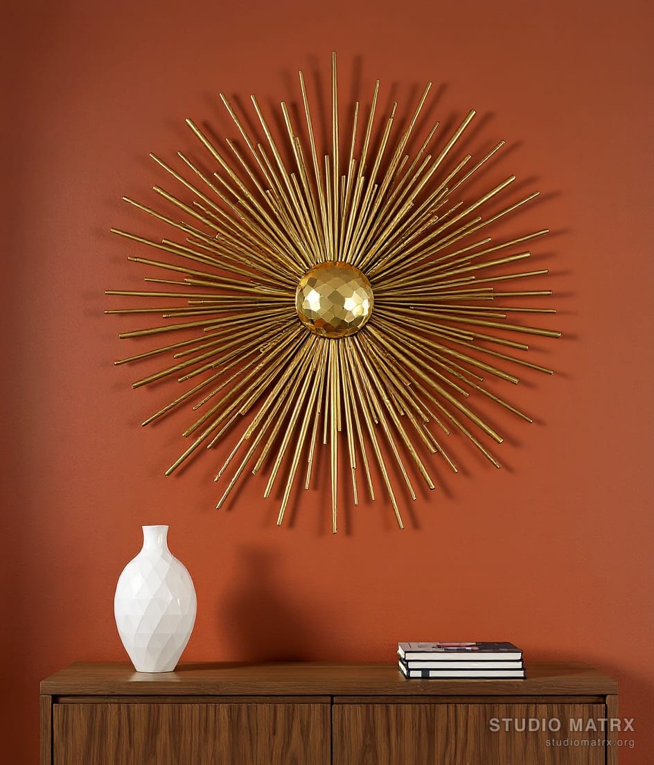 Metal Sunburst Wall Art — Terracotta Wall