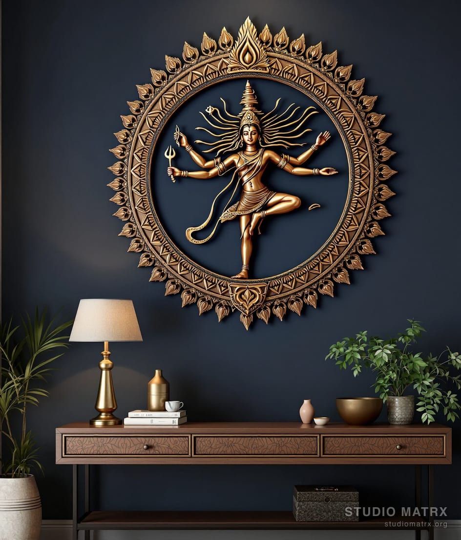 Nataraja Dancer Metal Wall Art — Charcoal Wall