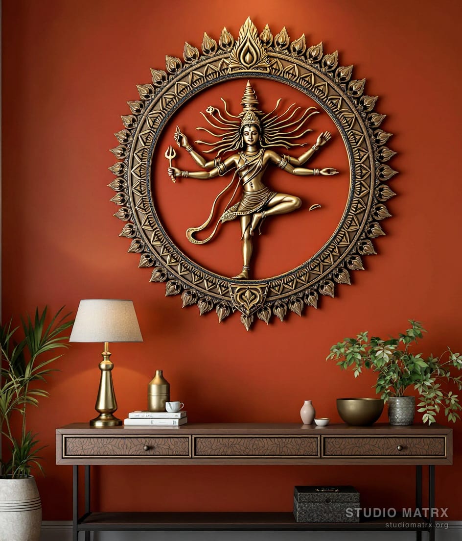 Nataraja Dancer Metal Wall Art — Terracotta Wall