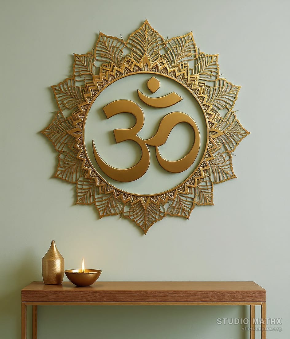 Om Symbol Metal Wall Art — Sage Wall