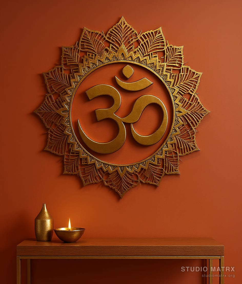 Om Symbol Metal Wall Art — Terracotta Wall