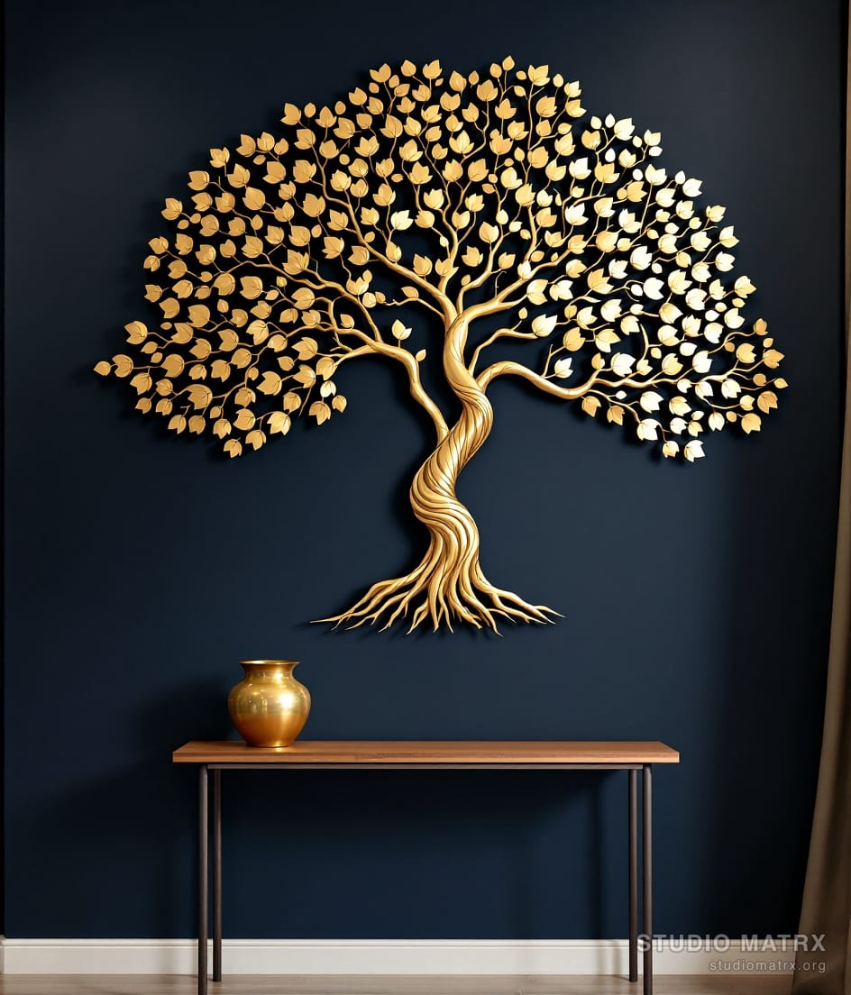 Tree of Life Metal Wall Art — Navy Wall