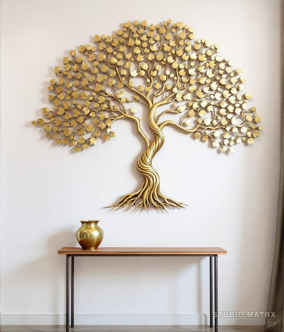 Tree of Life Metal Wall Art — Warm White Wall