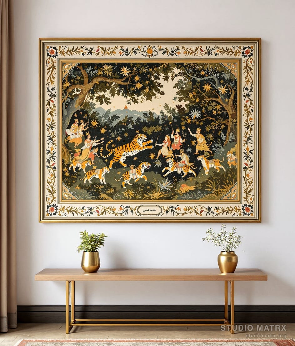 Bundi Kota Tiger Hunt — Warm White Wall