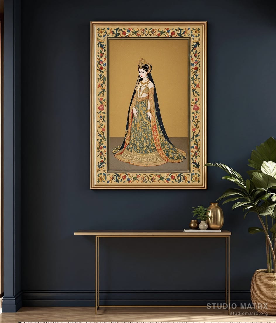 Deccani Noblewoman — Charcoal Wall