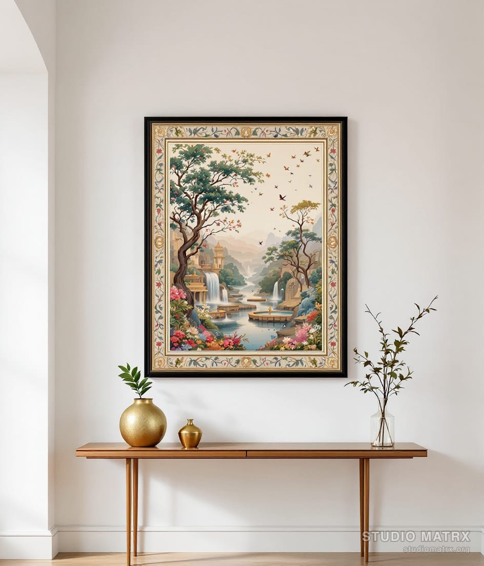 Deccani Poetic Garden — Warm White Wall