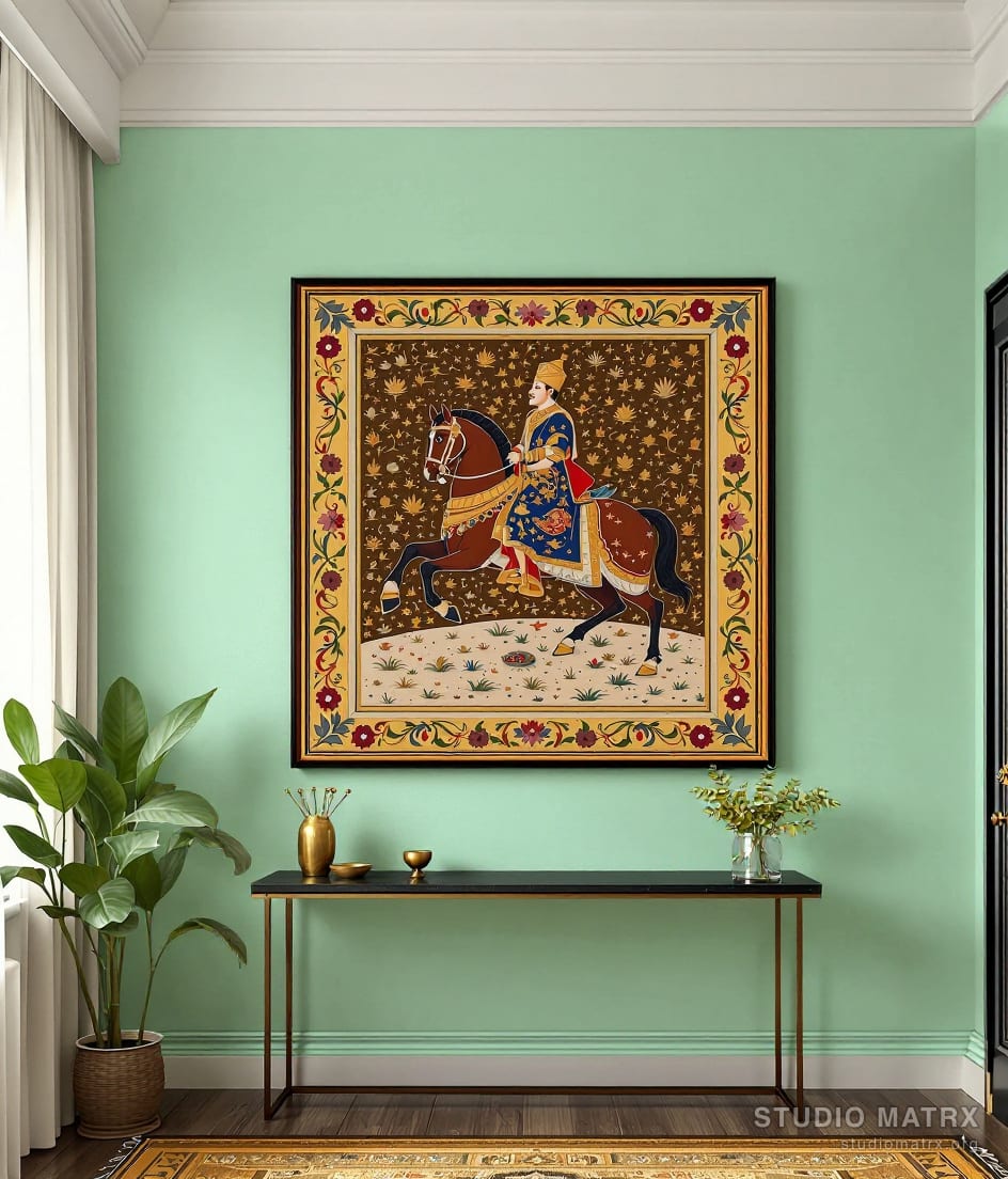 Deccani Sultan On Horseback — Sage Wall