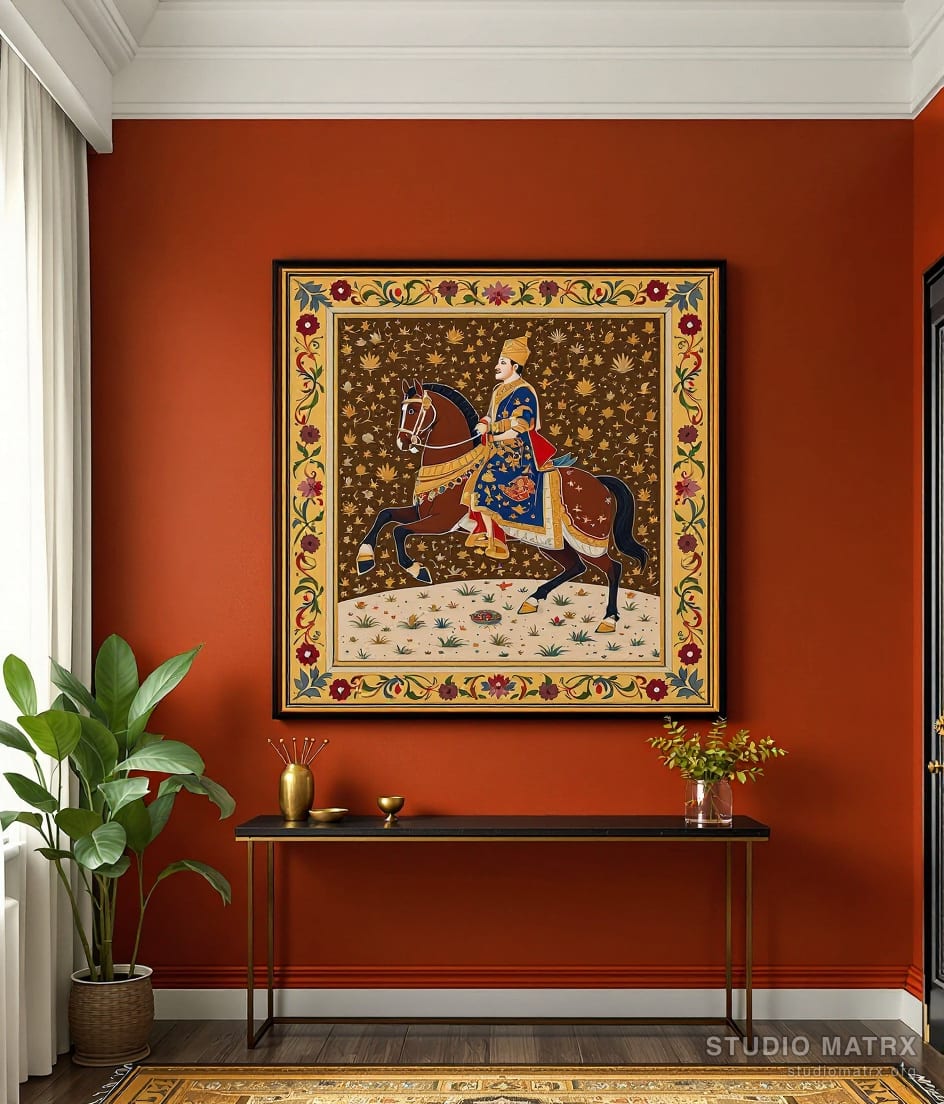 Deccani Sultan On Horseback — Terracotta Wall