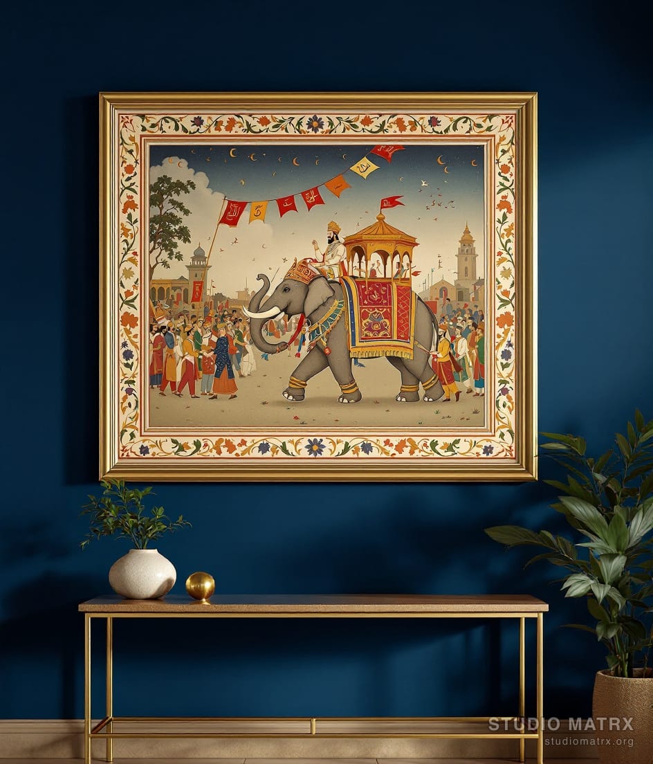 Marwar Royal Procession — Navy Wall