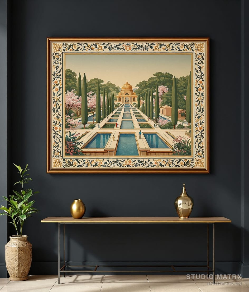 Mughal Charbagh Garden — Charcoal Wall