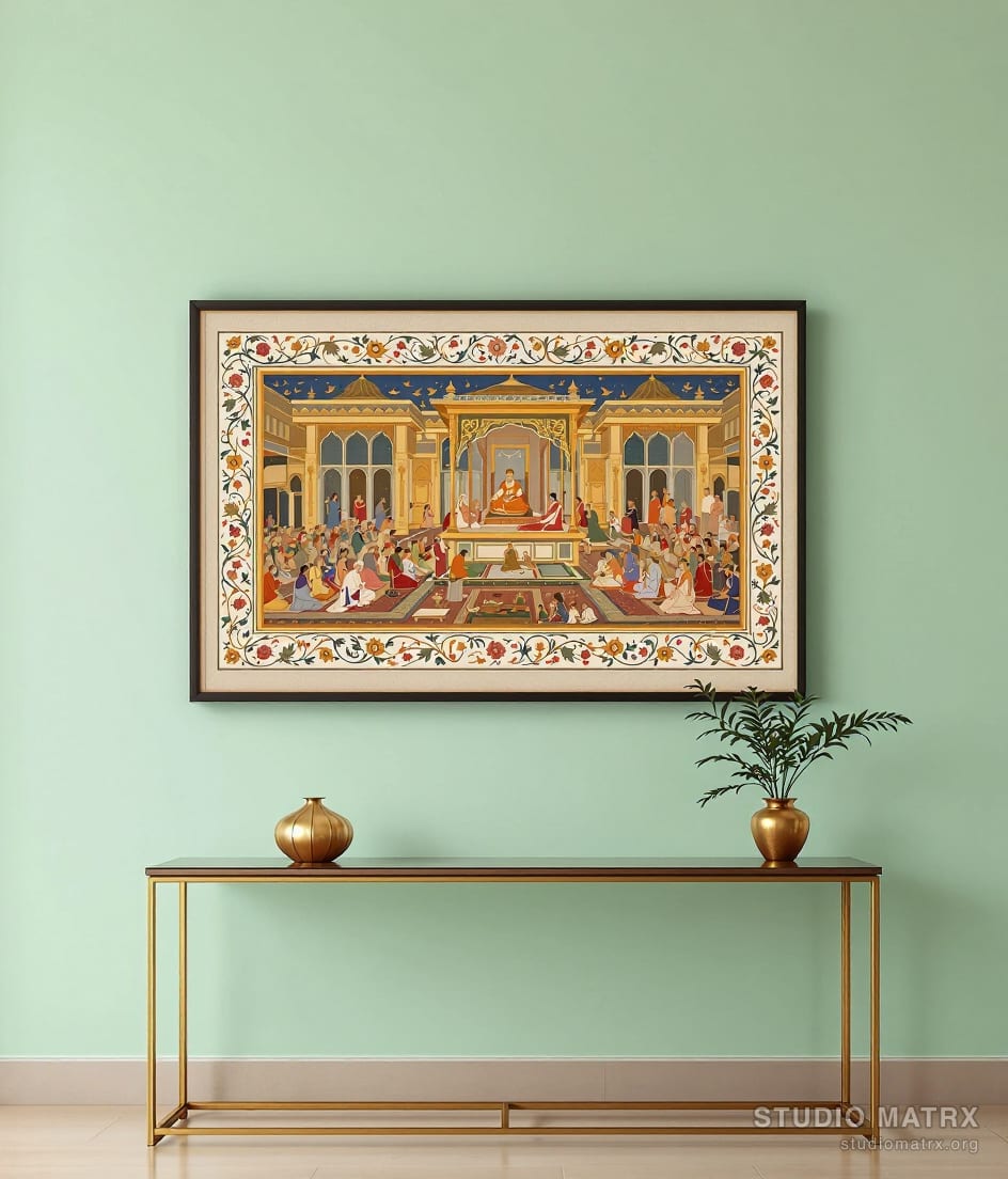 Mughal Durbar Court Scene — Sage Wall